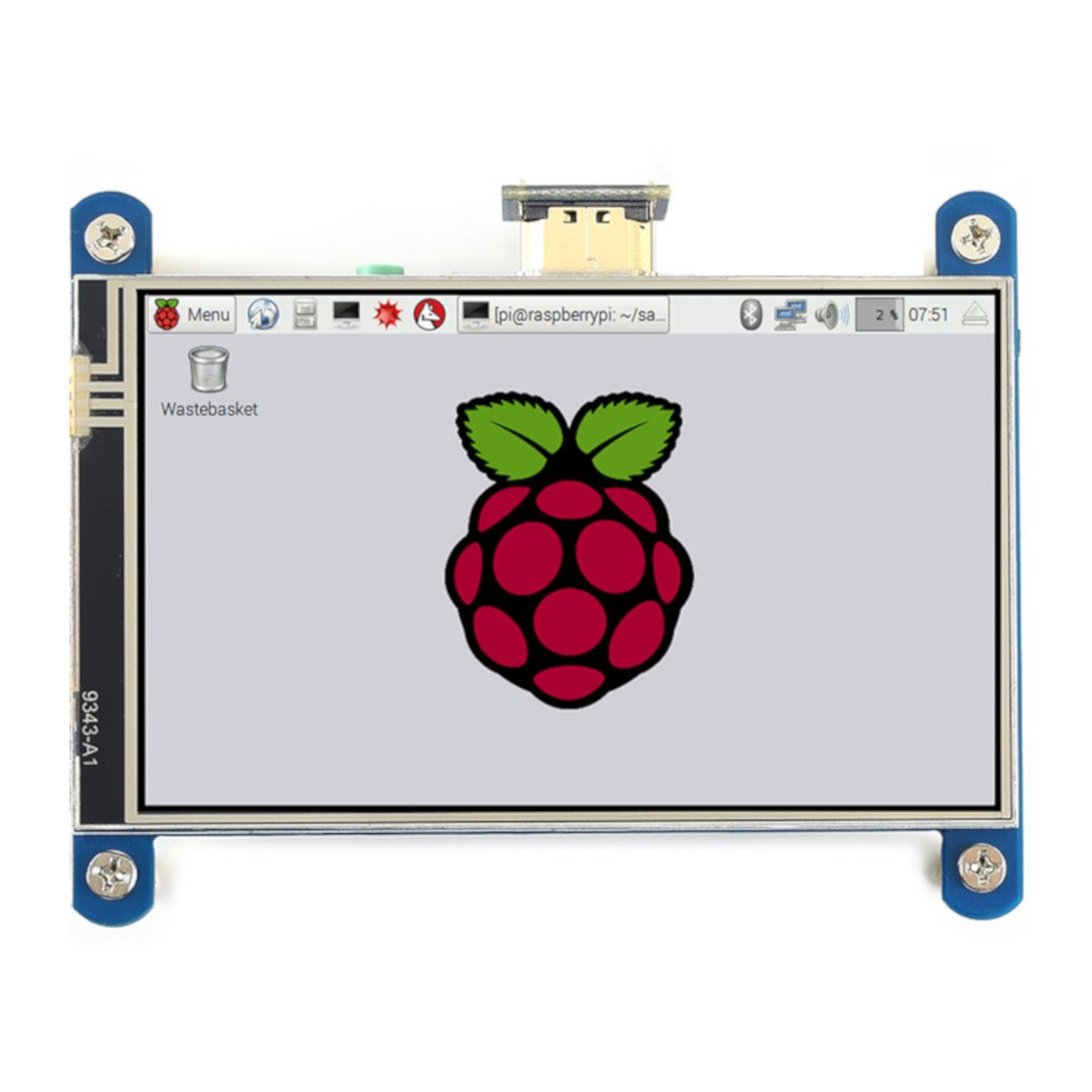 Ekran dotykowy rezystancyjny LCD IPS 4'' (H) 800x480px HDMI + GPIO dla Raspberry Pi 4B/3B+/3B/Zero - Waveshare 16340
